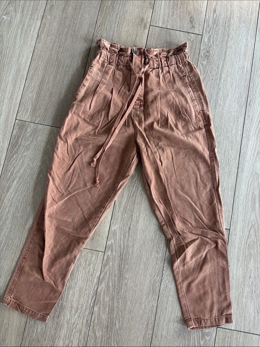 Free People brown Drawstring Paperbag Waist Chinos